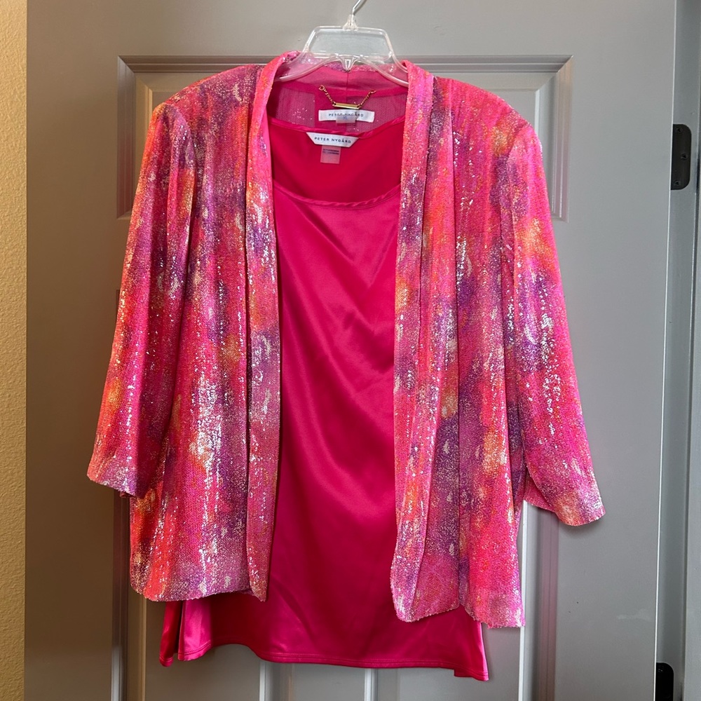 NEW XL dressy jacket. Matches silky sleeveless under blouse.